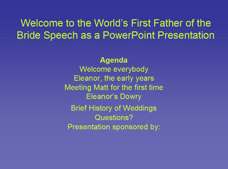 Wedding speech agenda.